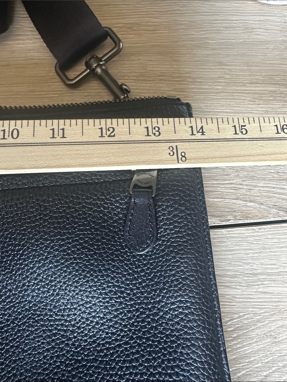 Coach Black Pebbled Leather Messenger Crossbody - Picture 9 of 10